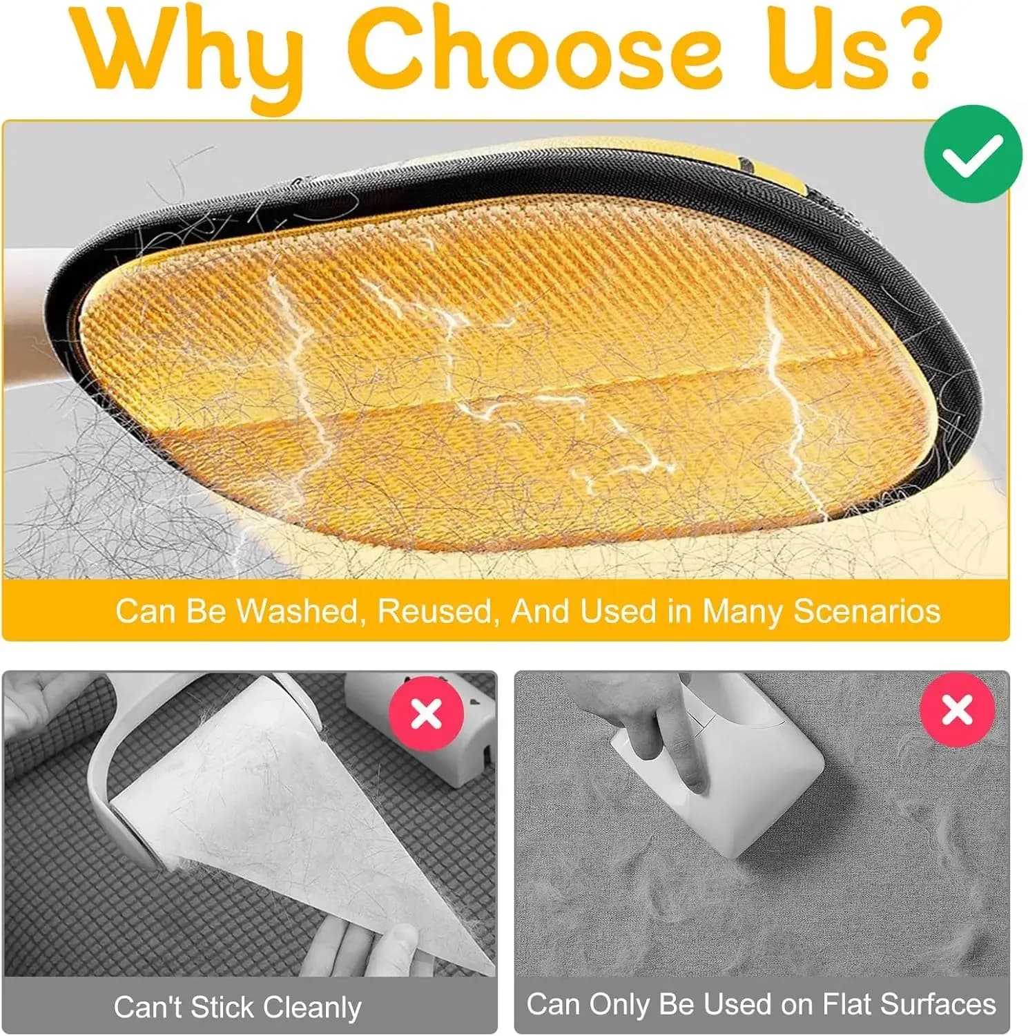 Reusable Cat Grooming Gloves Electrostatic Pet Hair Removal Mitts Cat Dog Hair Remover Brush Sticking Device Home Hair Scraper thumbnail 4